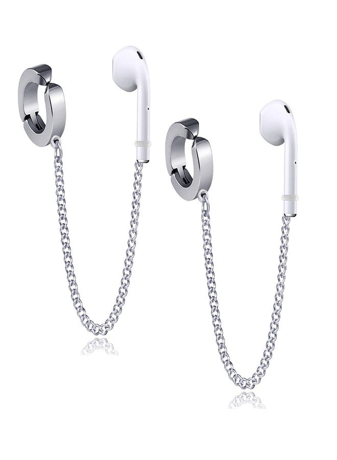 NILSTOREY Earrings for Earbuds Holder Clips, 1 Pair Clip-On Anti Lost Earring Strap for Earbuds (Non Piercing), Wireless Earhooks Earbuds Earphone Holder (Circle Style) - Image 1